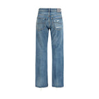 Blaue Jeans aus Baumwolle im geraden Schnitt