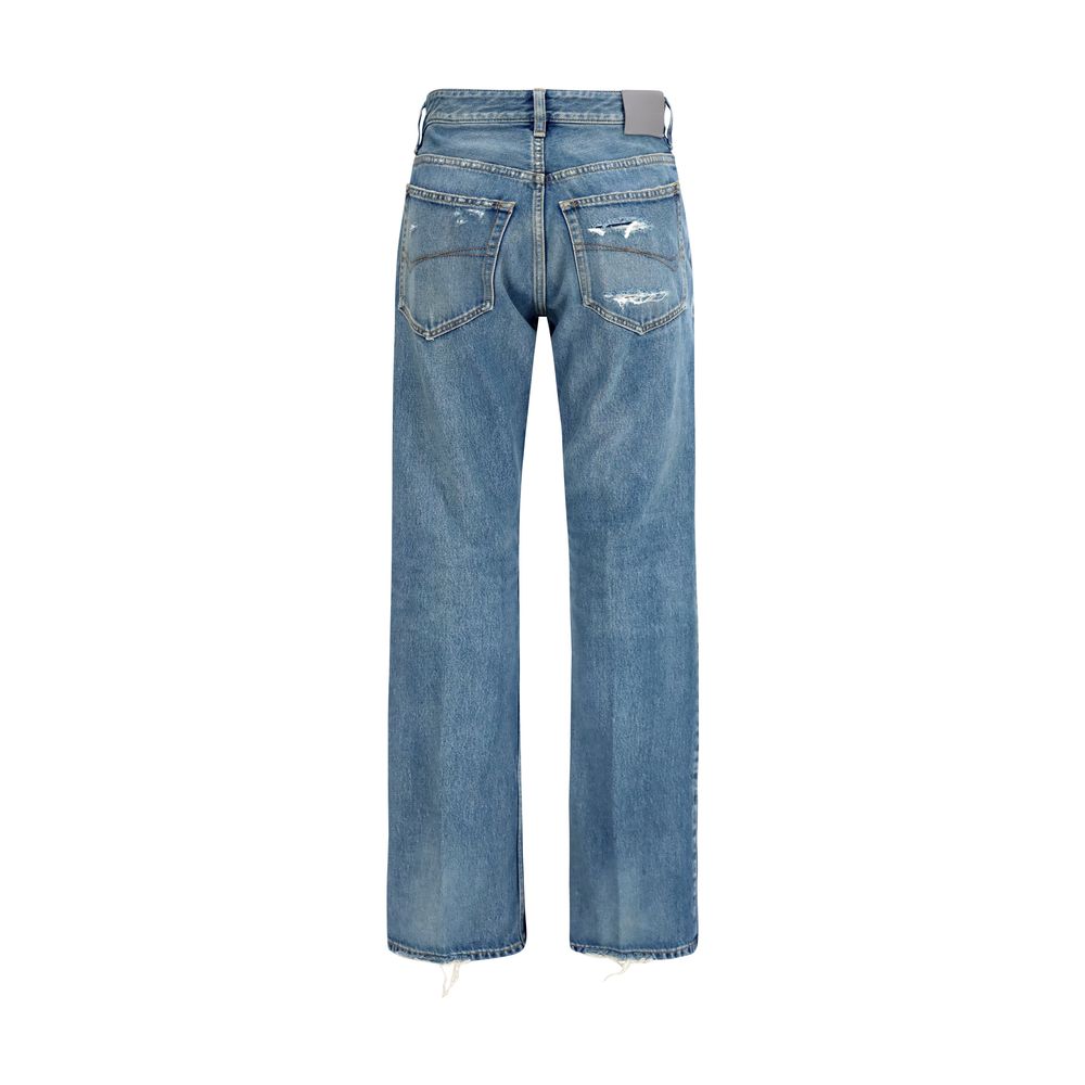Blaue Jeans aus Baumwolle im geraden Schnitt