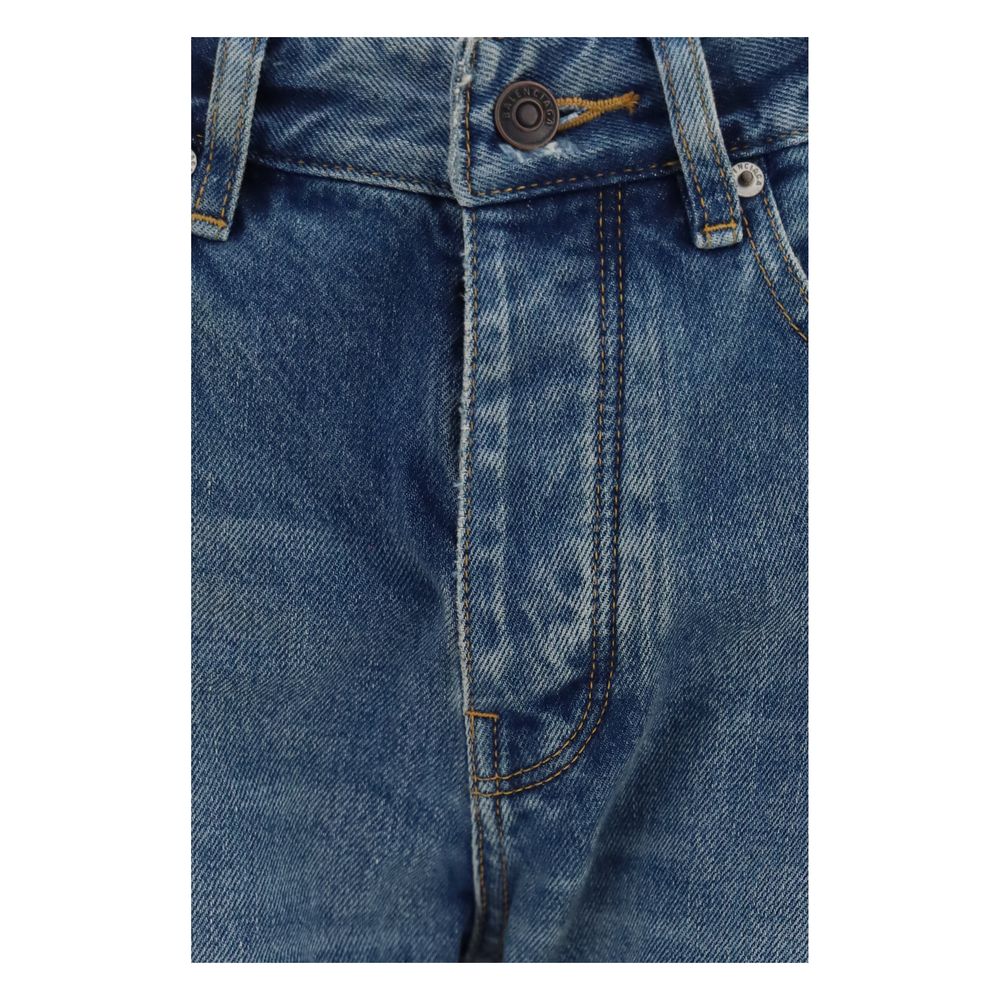 Blaue Jeans aus Baumwolle im geraden Schnitt