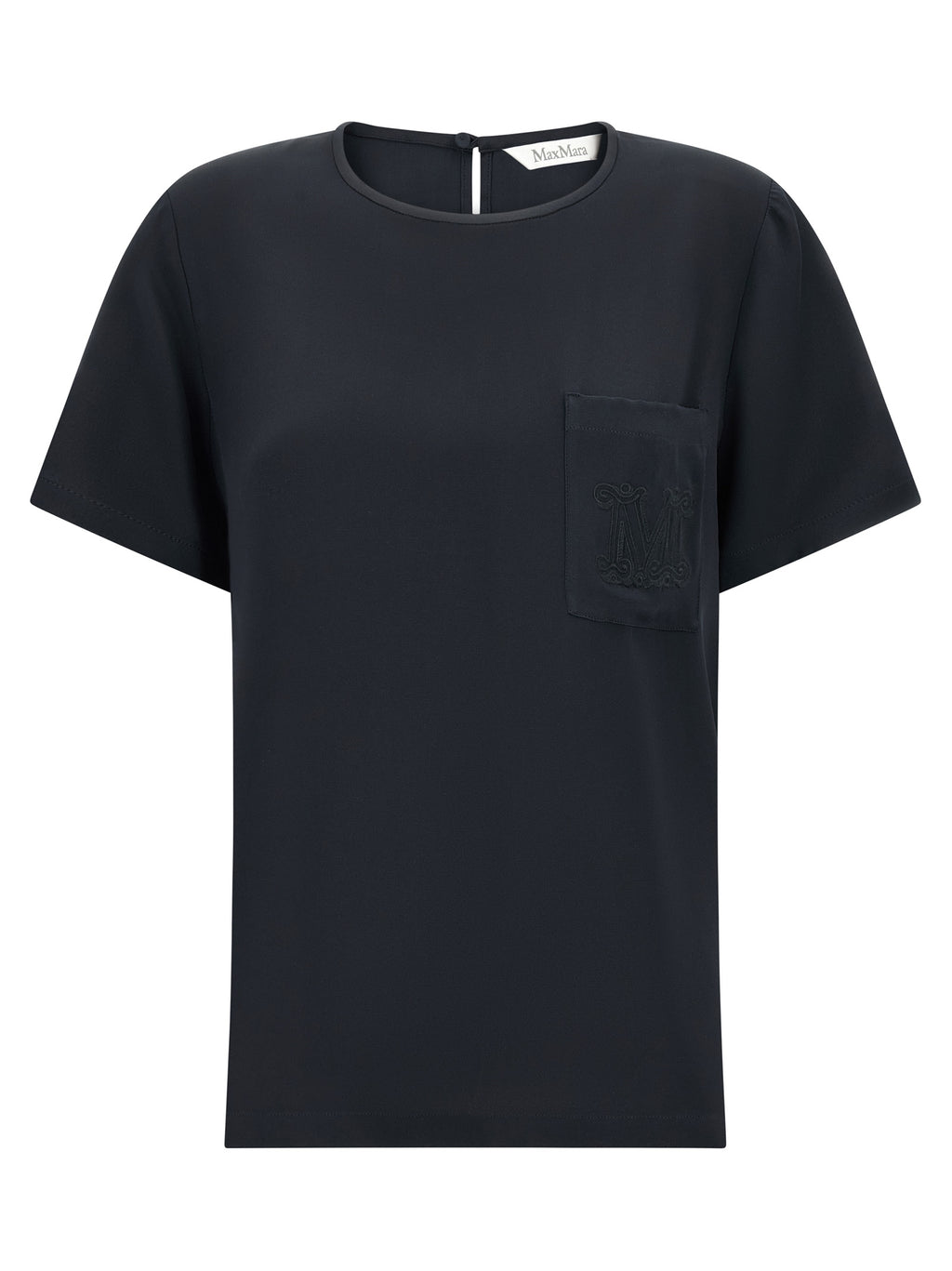 Schwarze Seidenbluse