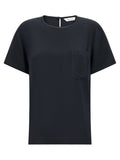 Schwarze Seidenbluse
