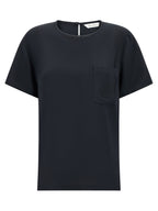 Schwarze Seidenbluse