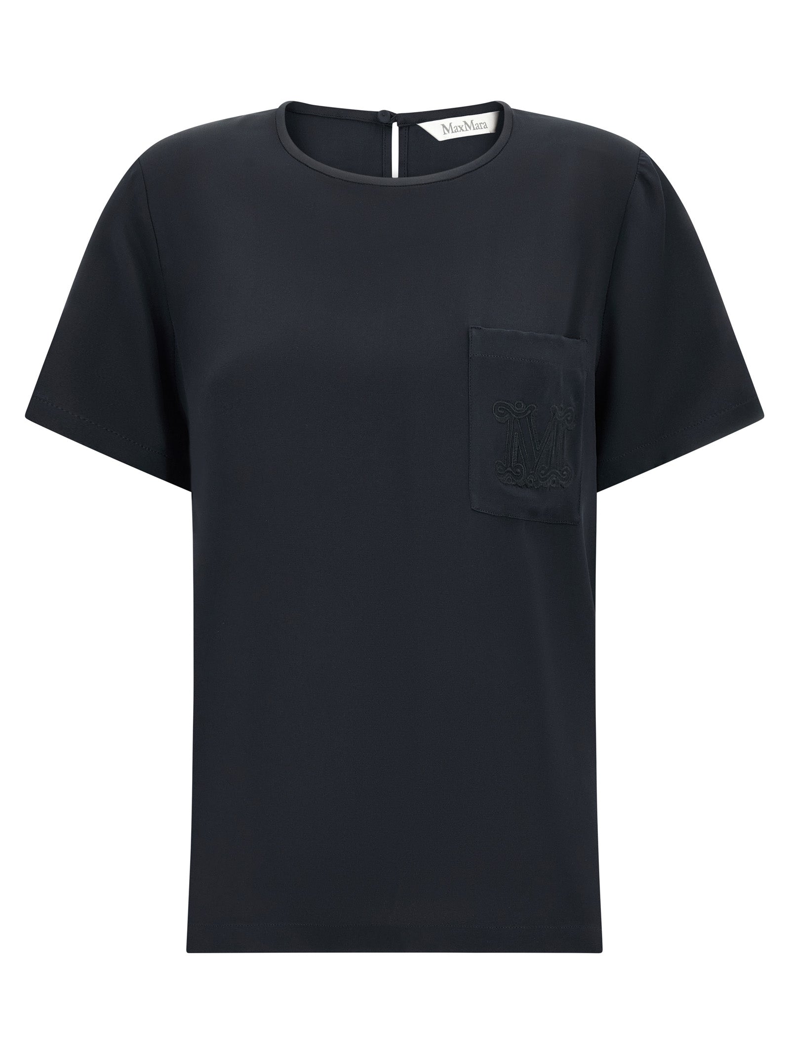 Schwarze Seidenbluse