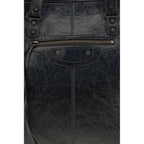 Schwarze Lammleder Schultertasche Ovis Aries Aries