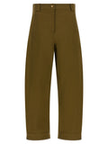 Zweifarbige Baumwoll-Cropped-Hose