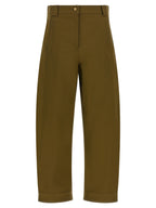 Zweifarbige Baumwoll-Cropped-Hose