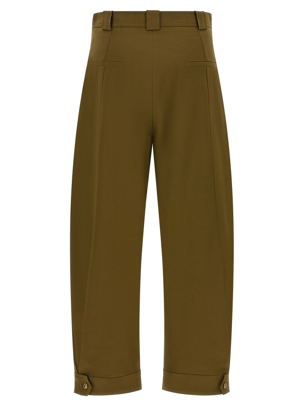 Zweifarbige Baumwoll-Cropped-Hose