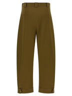 Zweifarbige Baumwoll-Cropped-Hose