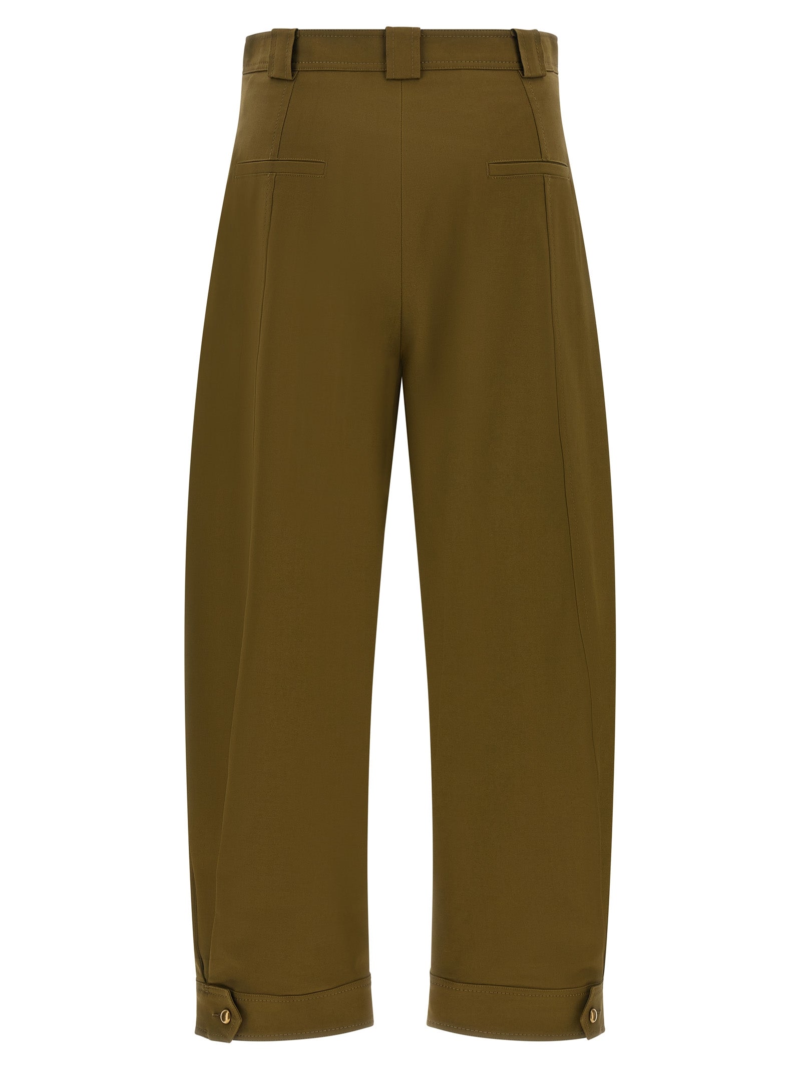 Zweifarbige Baumwoll-Cropped-Hose
