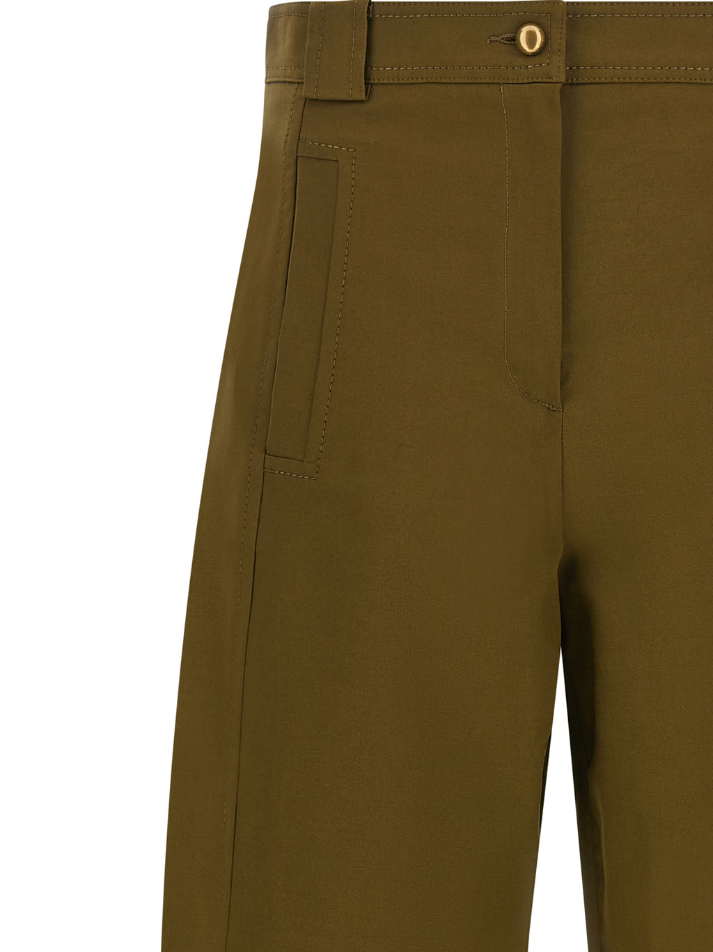 Zweifarbige Baumwoll-Cropped-Hose