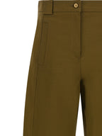 Zweifarbige Baumwoll-Cropped-Hose
