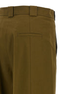 Zweifarbige Baumwoll-Cropped-Hose