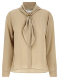 Beige Seidenbluse