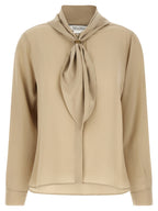 Beige Seidenbluse