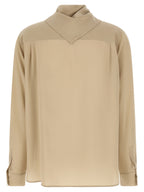 Beige Seidenbluse