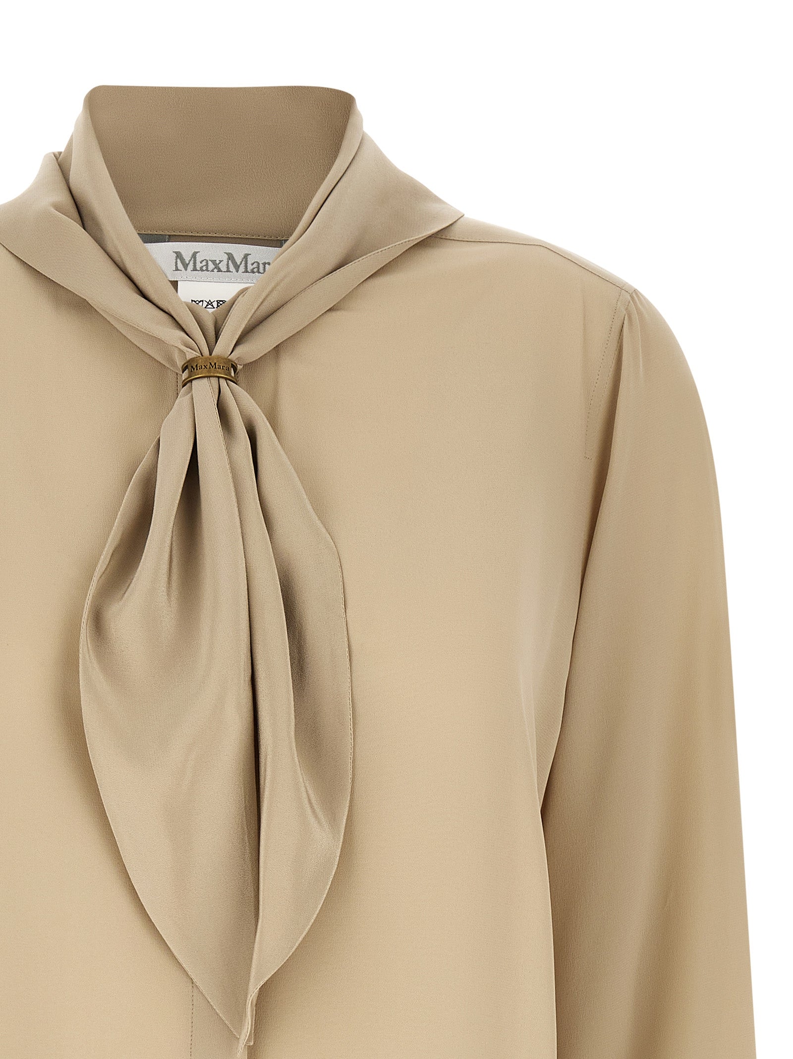 Beige Seidenbluse