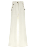 Weiße Baumwoll-Hosen mit weitem Bein Max Mara