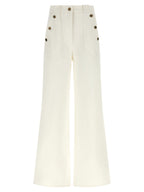 Weiße Baumwoll-Hosen mit weitem Bein Max Mara