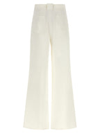 Weiße Baumwoll-Hosen mit weitem Bein Max Mara