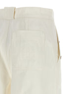 Weiße Baumwoll-Hosen mit weitem Bein Max Mara