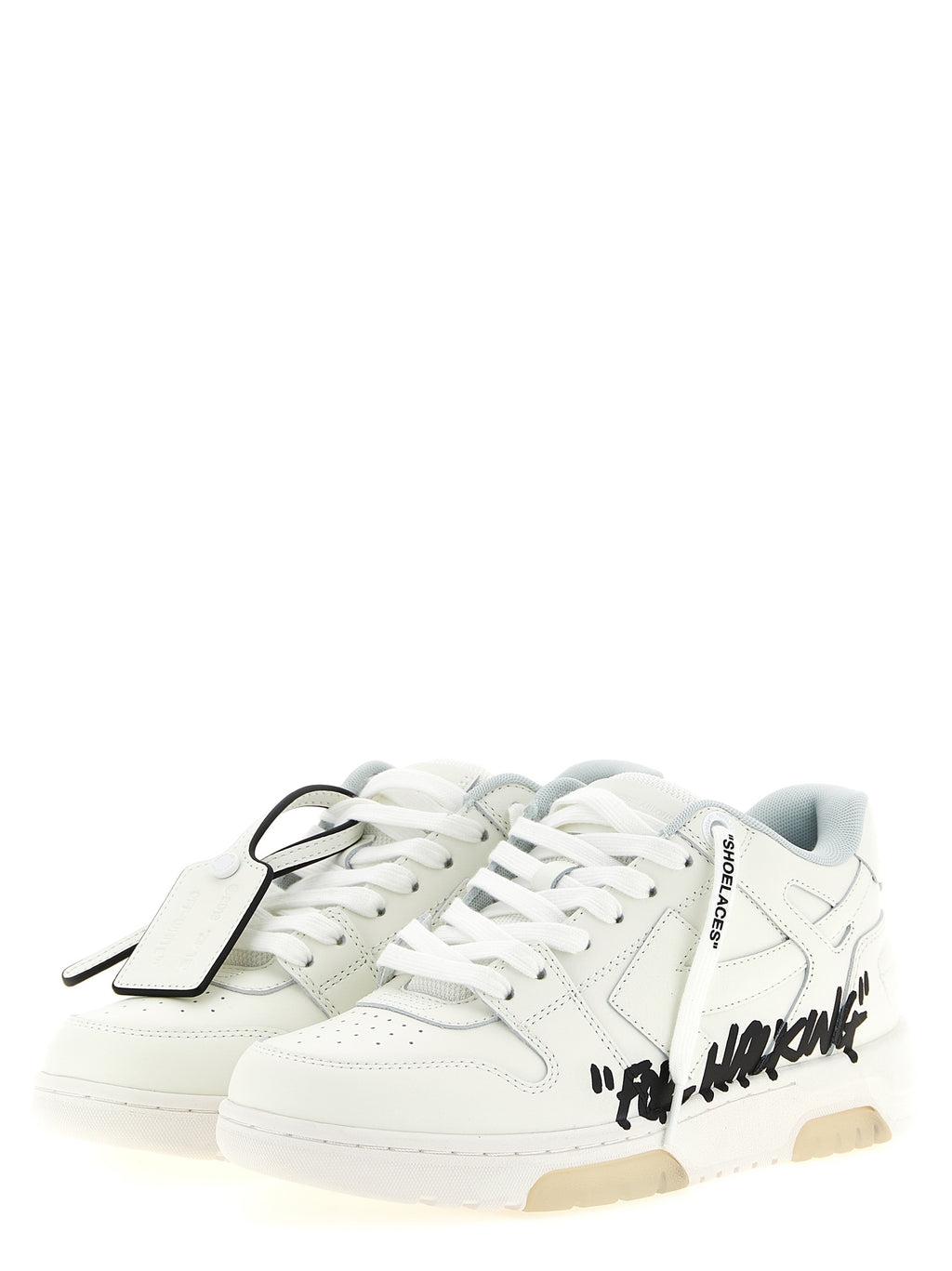 Zweifarbige Kalbsleder-Sneaker im Athletic-Stil
