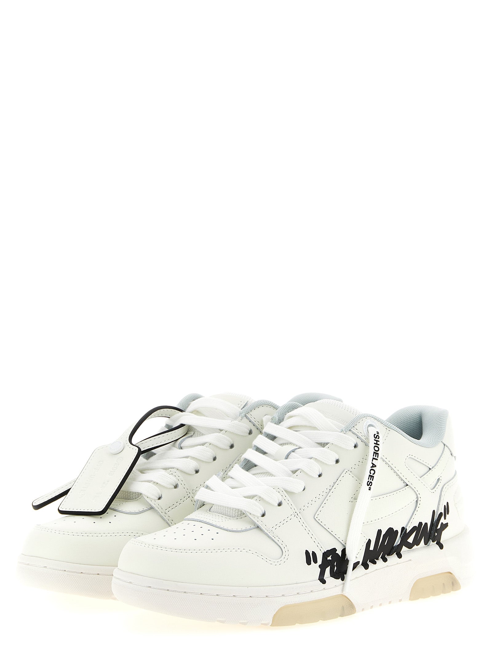 Zweifarbige Kalbsleder-Sneaker im Athletic-Stil