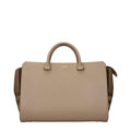 Beige Leder Handtasche