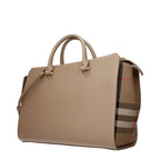 Beige Leder Handtasche