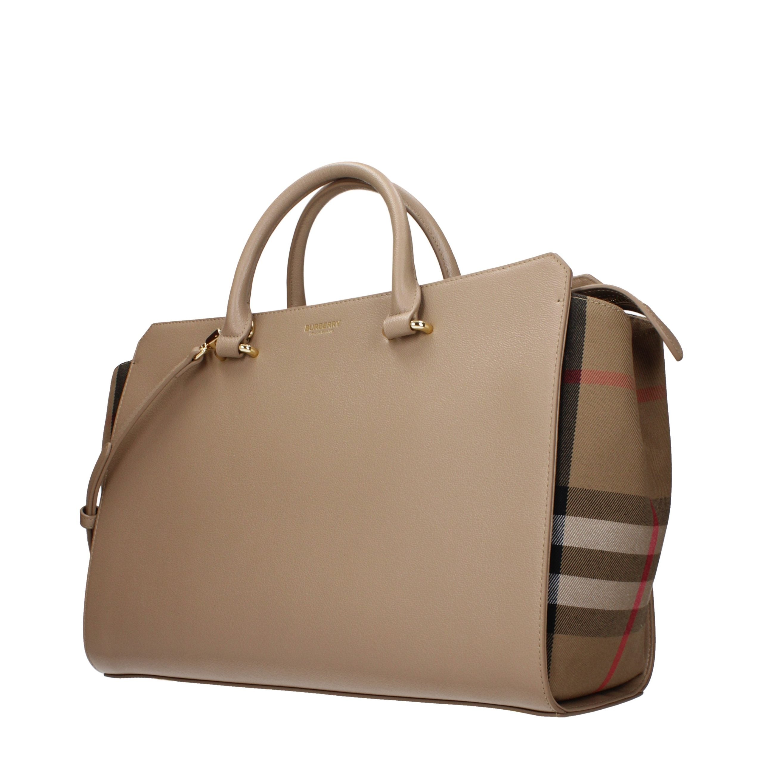 Beige Leder Handtasche