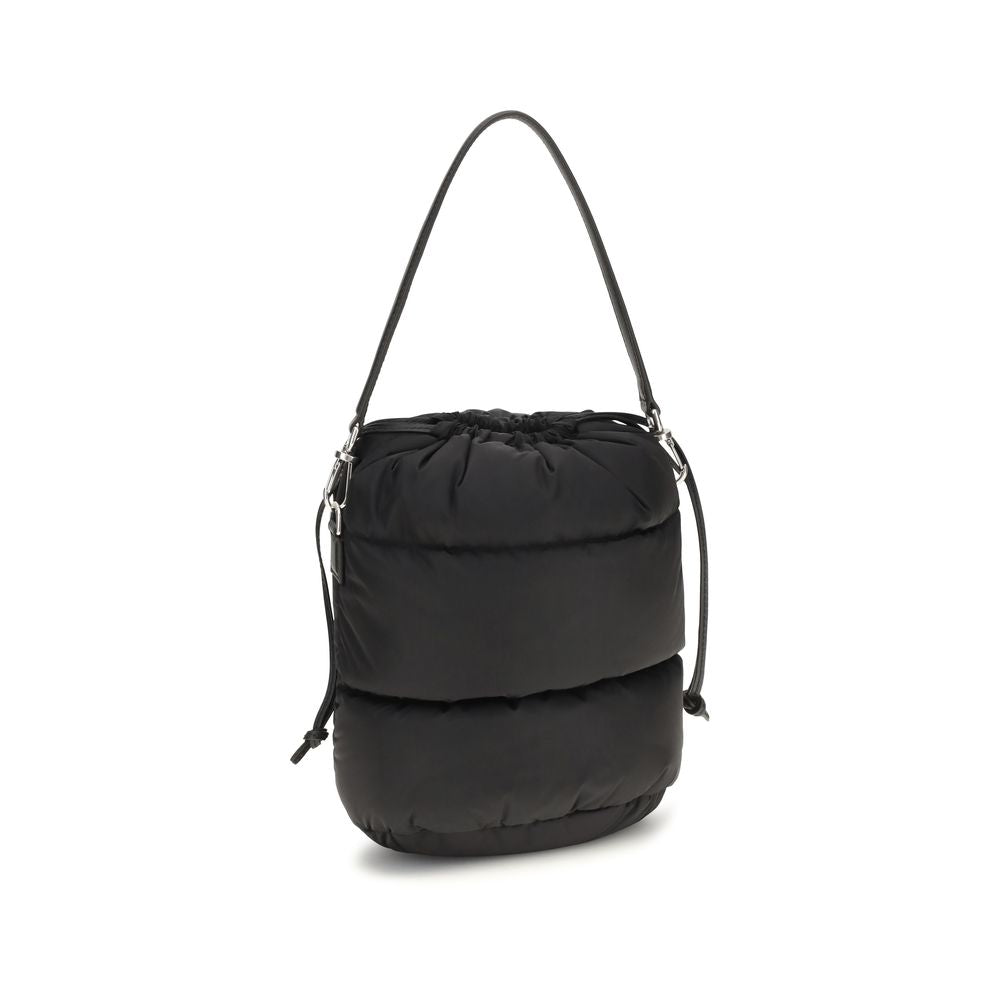 Schwarze Nylon-Bucket-Bag