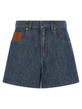 Blaue Baumwoll-Bermudashorts