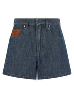 Blaue Baumwoll-Bermudashorts