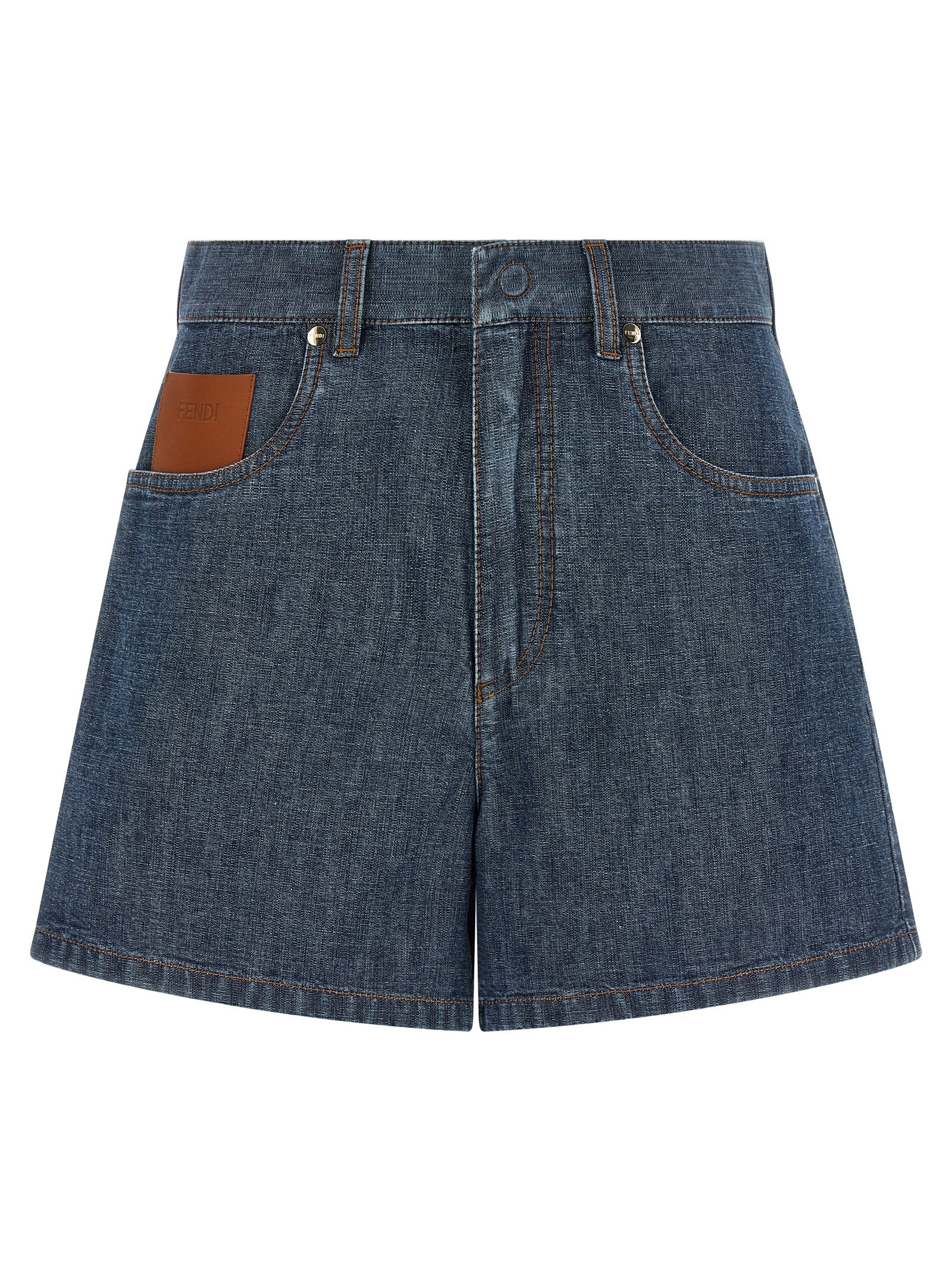 Blaue Baumwoll-Bermudashorts