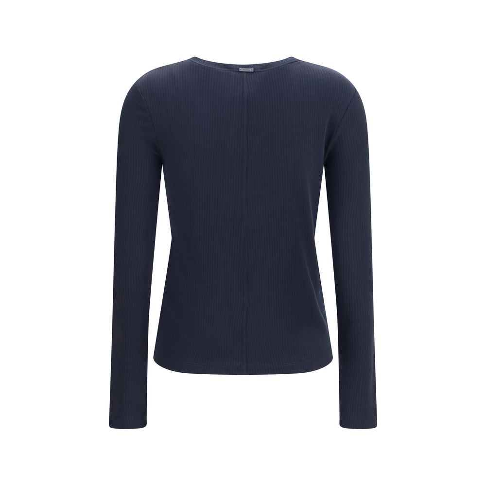 Blauer Lyocell-Pullover