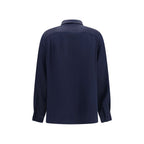 Blaues Seidenhemd Max Mara