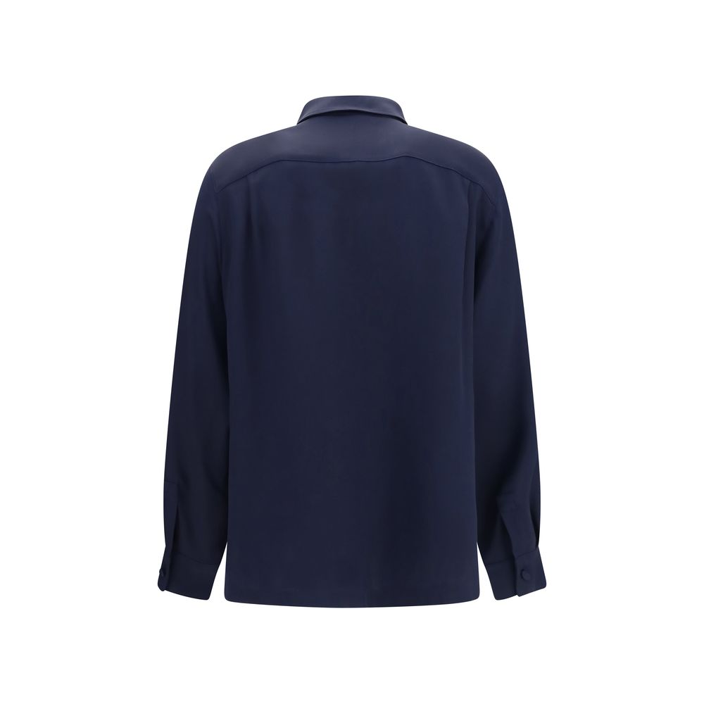 Blaues Seidenhemd Max Mara