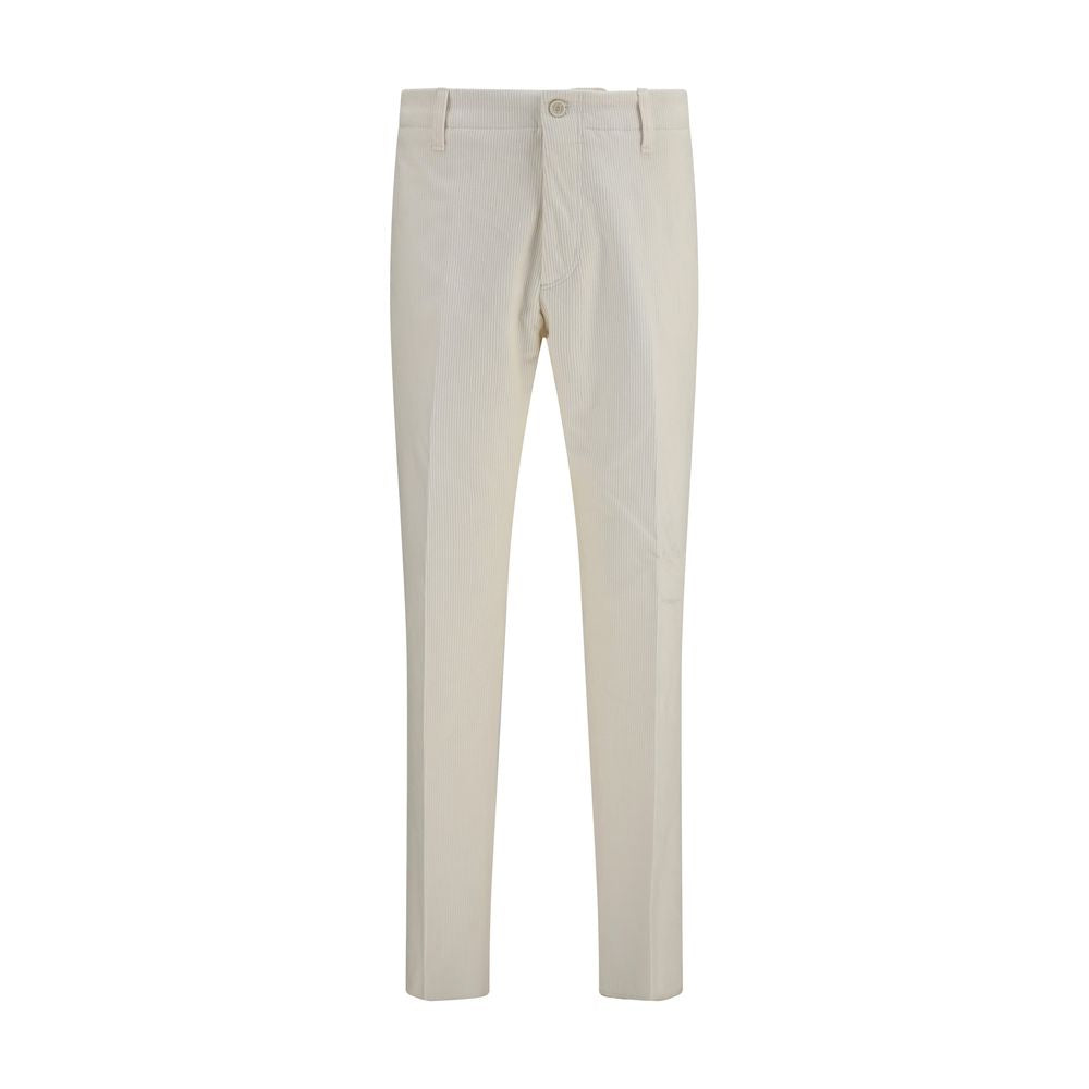 Beige Viscose Casual Pants