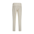 Beige Viscose Casual Pants