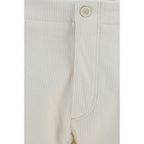 Beige Viscose Casual Pants