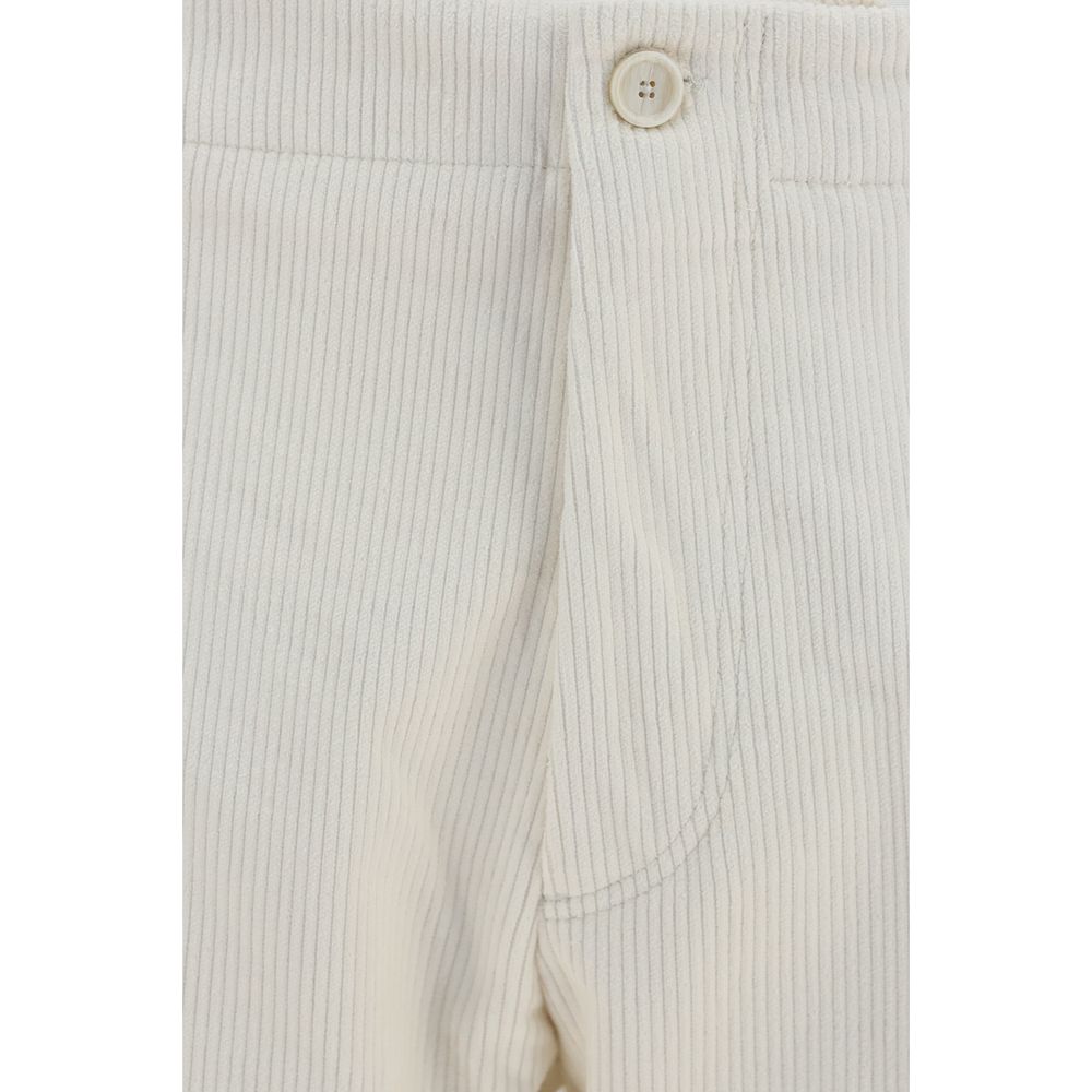 Beige Viscose Casual Pants