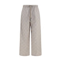 Beige Cotton Casual Pants