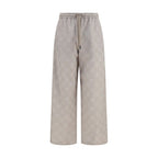 Beige Cotton Casual Pants