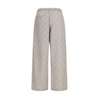 Beige Cotton Casual Pants