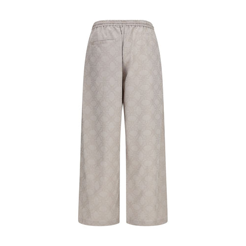 Beige Cotton Casual Pants