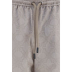 Beige Cotton Casual Pants