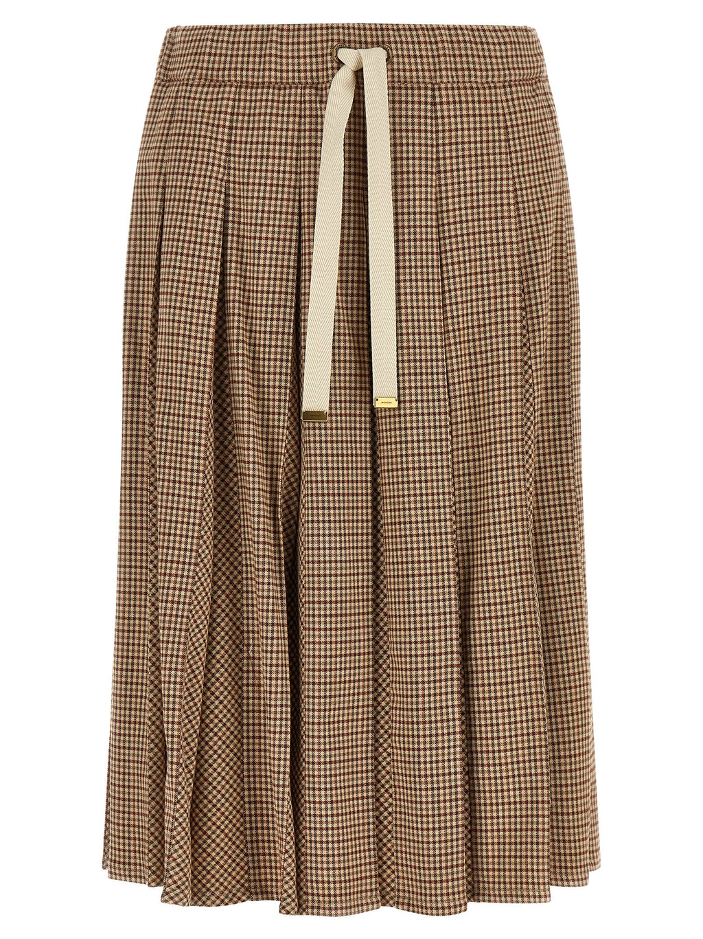 Beige Viskose Midirock