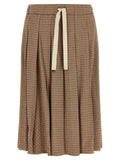 Beige Viskose Midirock
