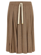 Beige Viskose Midirock