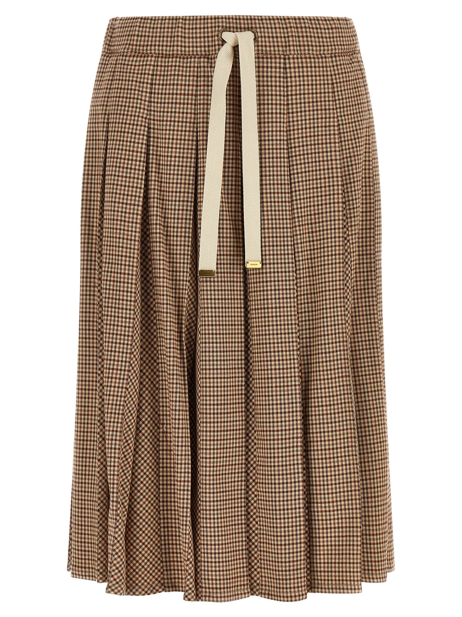 Beige Viskose Midirock