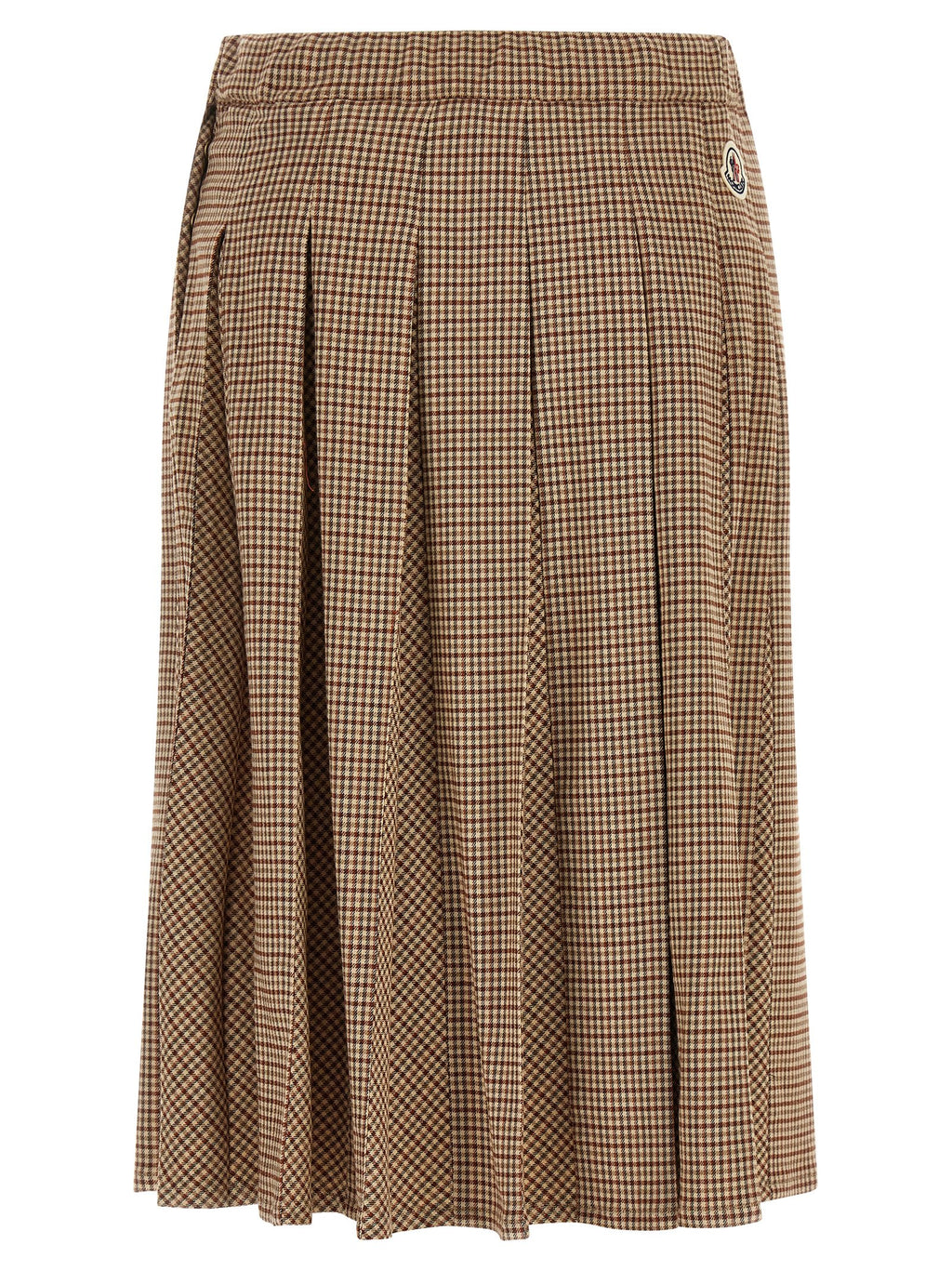 Beige Viskose Midirock